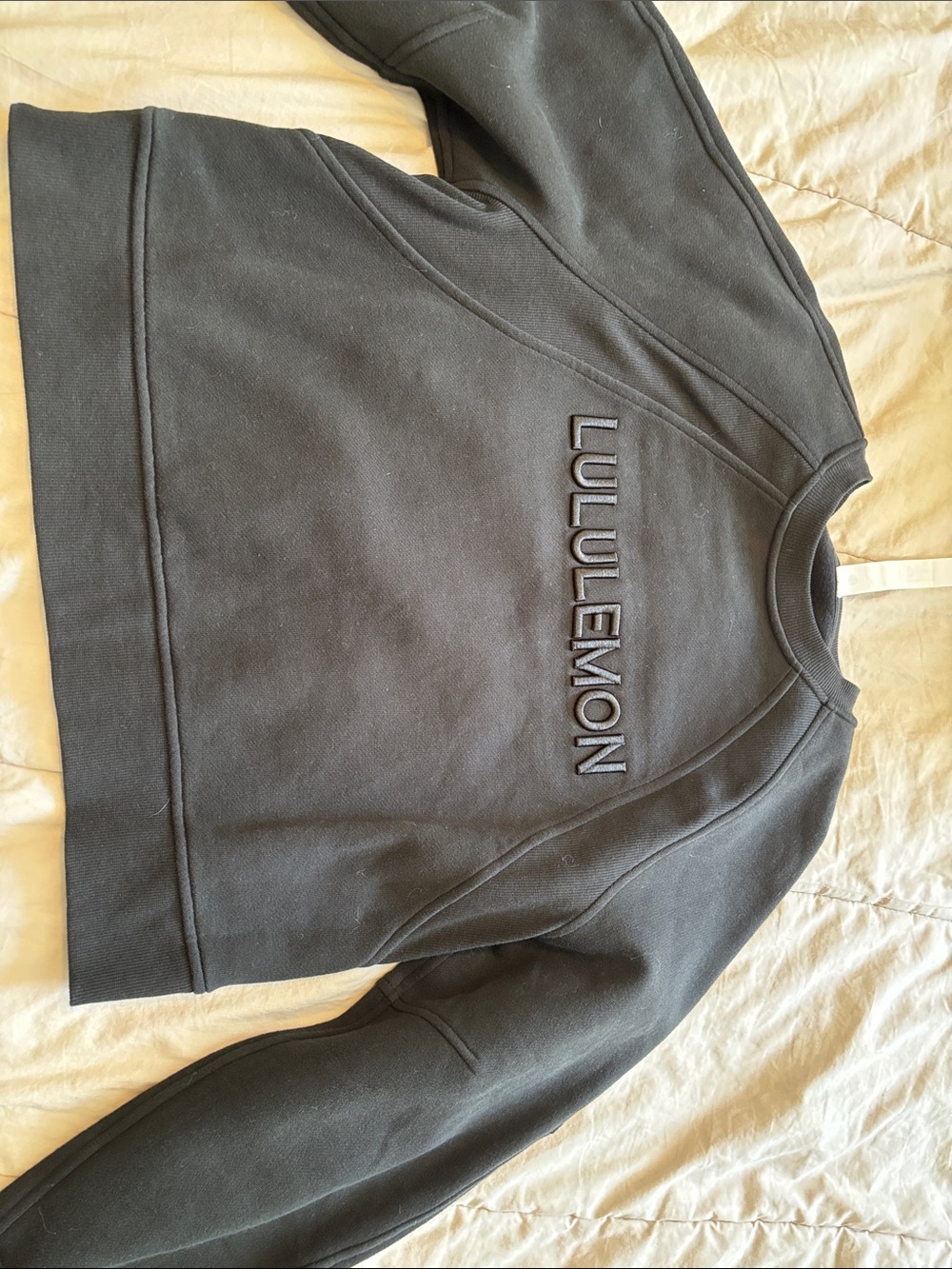 Lululemon wordmark Black Crewneck Sweatshirt